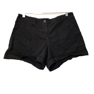 New York & Co Womens Manhattan Chino Midi Shorts Size 6 Black Mid Rise Stretch